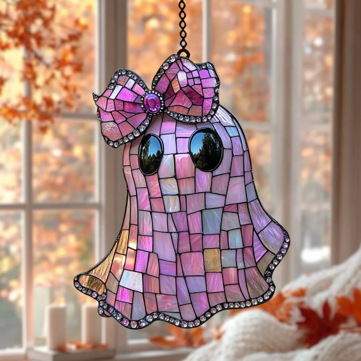 ✨ Coquette Pink Ghost Acrylic Suncatcher - Perfect Holiday & Special Occasion Gift! 👻🎁