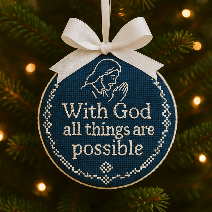 🎄✨ Jesus Praying Cross-Stitch Ornament – Perfect Holiday & Special Occasion Gift! ✝️🎁