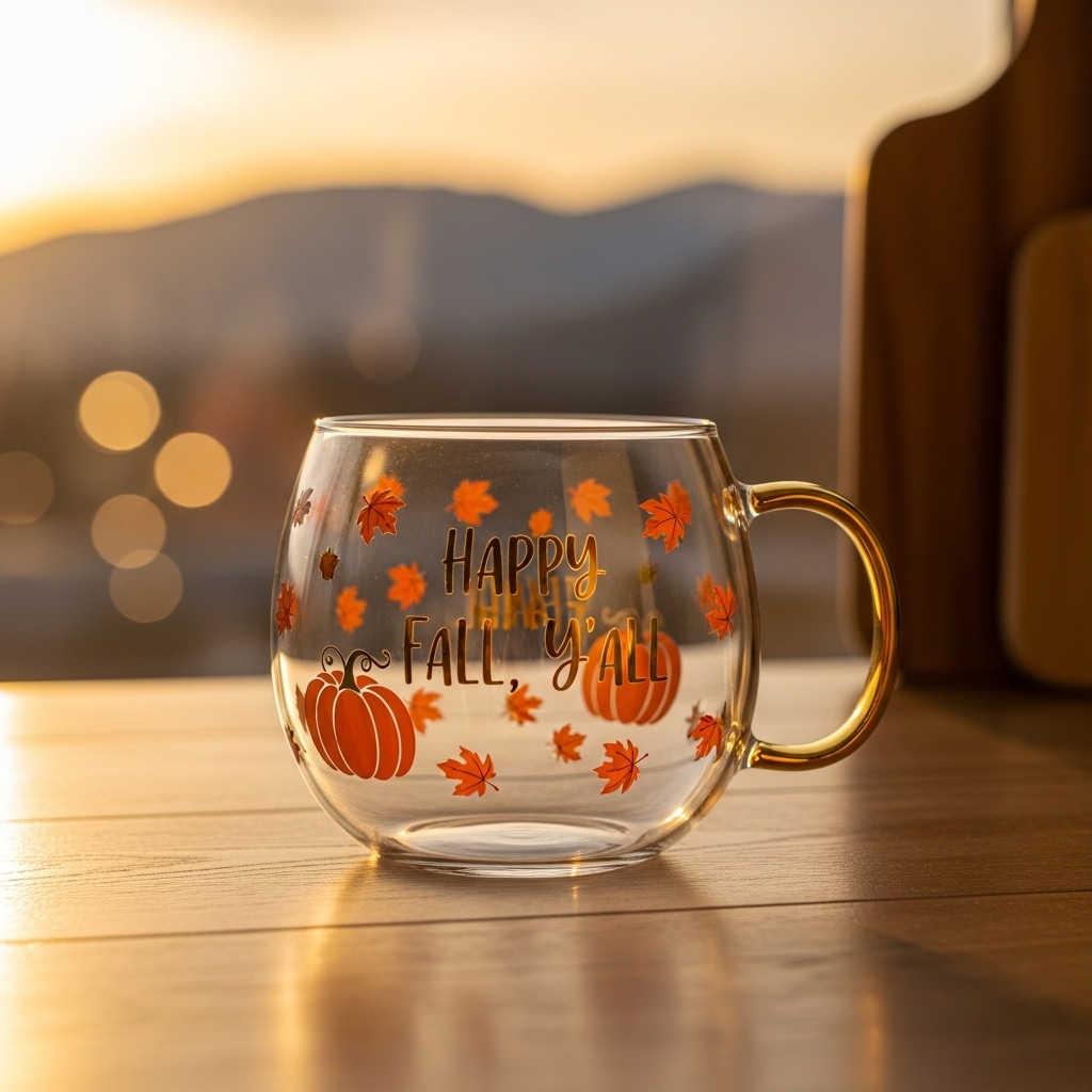🎁✨ Magic of Fall Glass Mug – Perfect Holiday & Special Occasion Gift!