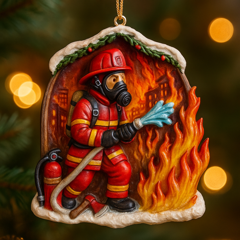 🎁✨ Firefighter Christmas Ornament – Perfect Holiday & Special Occasion Gift 🎄