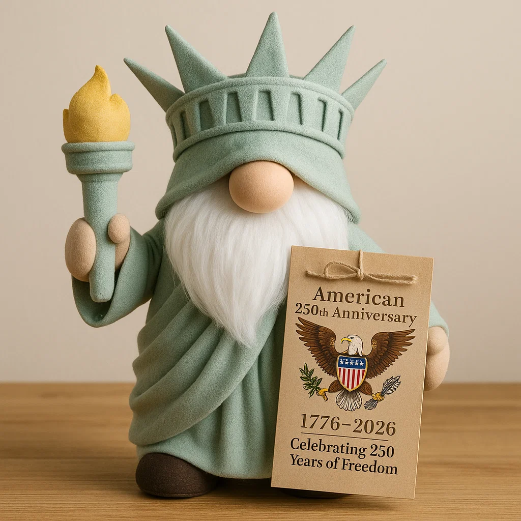 🎁 Patriotic Liberty Gnome - Perfect Gift for 250th Anniversary & Holidays! 🇺🇸