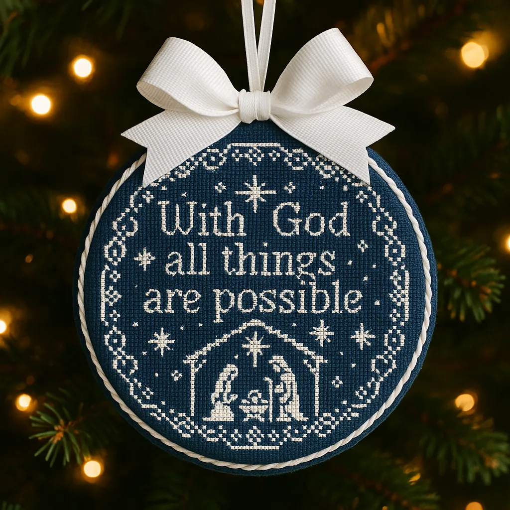🎄✨ Jesus Praying Cross-Stitch Ornament – Perfect Holiday & Special Occasion Gift! ✝️🎁