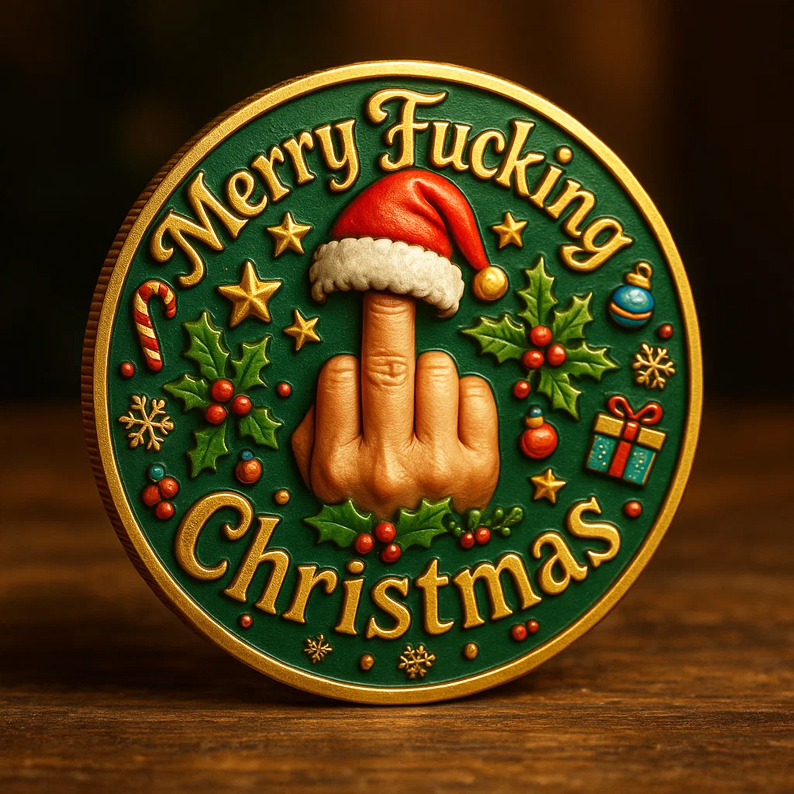 🎁 Hilarious Middle Finger Commemorative Coin - Perfect Gift for Holidays & Special Occasions! 😂