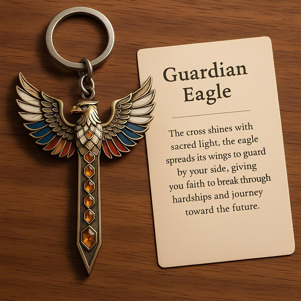 🦅✨ Guardian Eagle Keychain – The Perfect Gift of Faith & Protection for Holidays & Special Occasions
