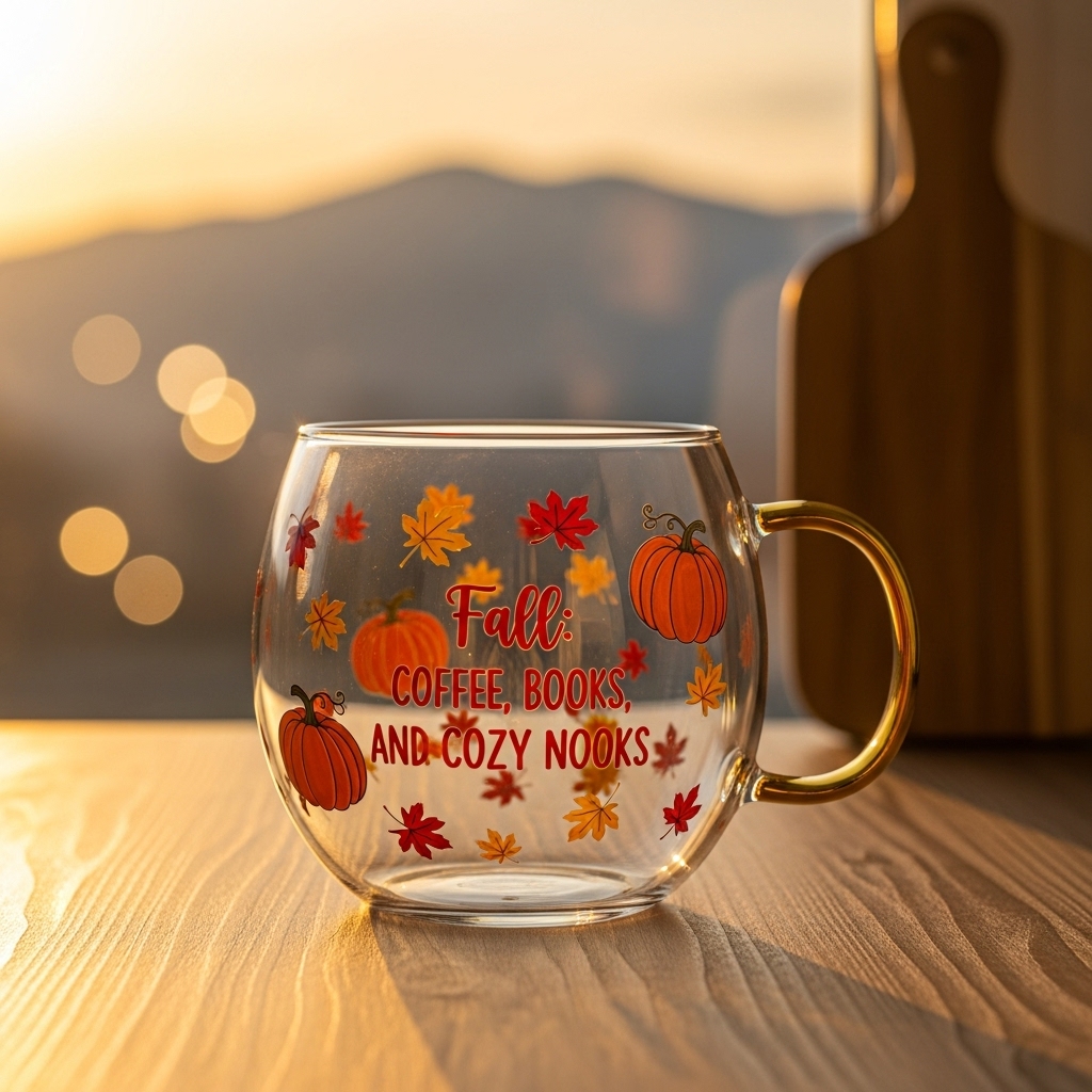 🎁✨ Magic of Fall Glass Mug – Perfect Holiday & Special Occasion Gift!