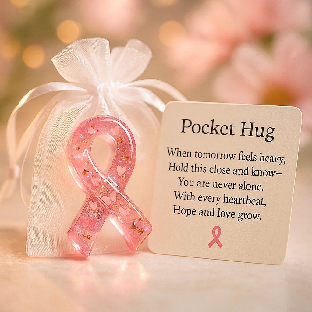Pink Ribbon Pocket Hug 💝 Perfect Gift for Holidays & Special Occasions 🎁