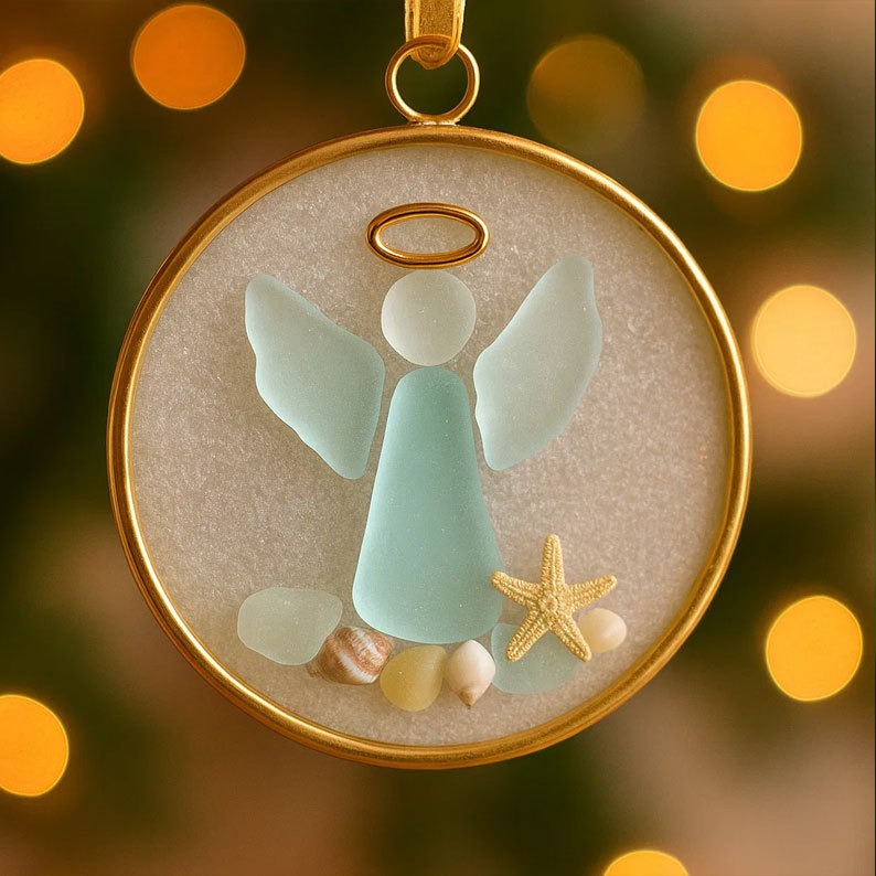 ✨Sea Glass Angel Ornament – Perfect Holiday & Special Occasion Gift 🎁