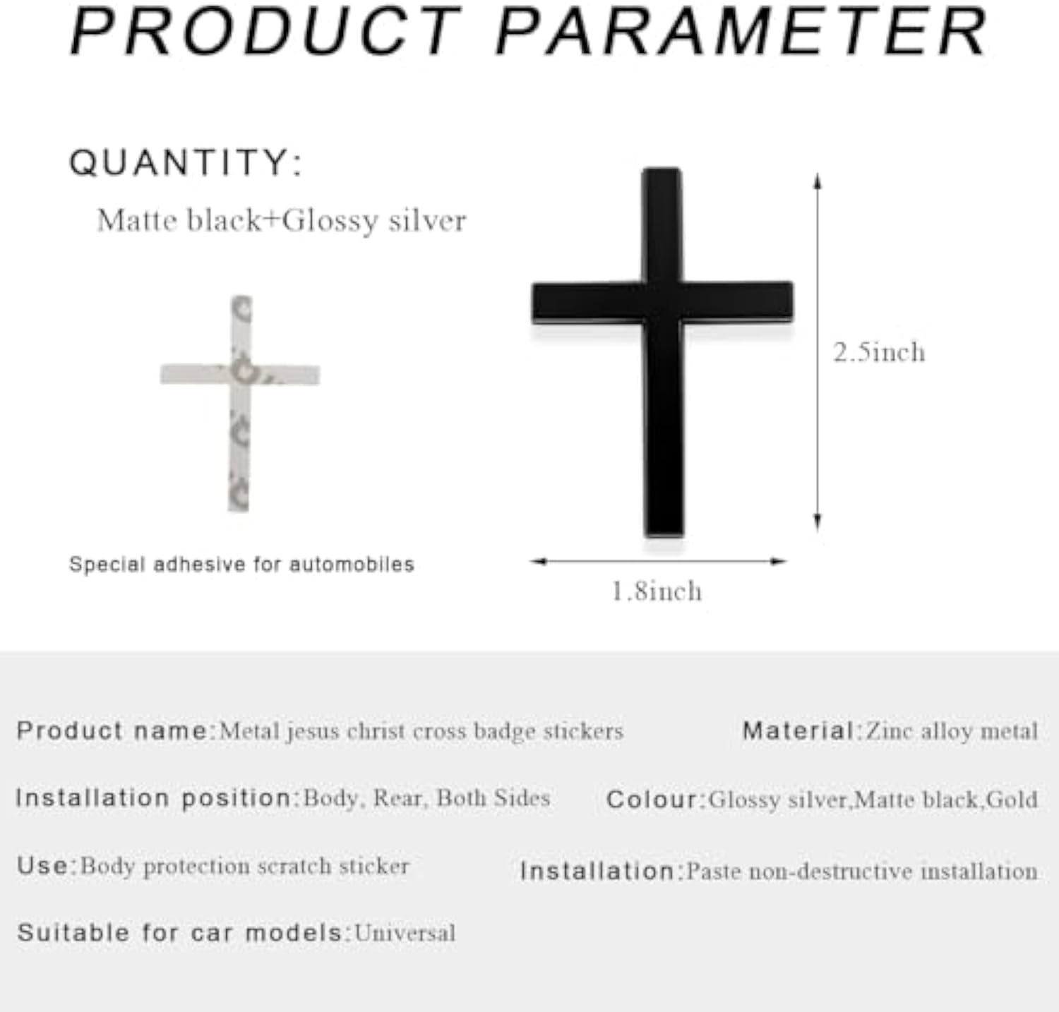 ✨ Metal Jesus Christ Cross Badge Stickers - Perfect Gift for Holidays & Special Occasions ✝️