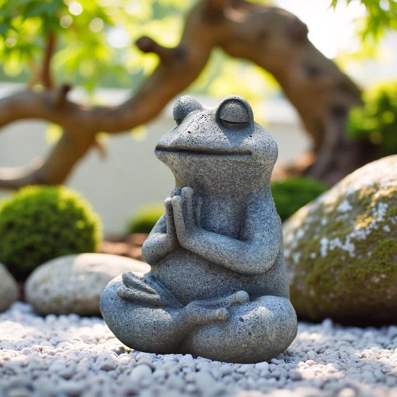 🐸🐶Tranquil Yoga Frog & Dog Statue
