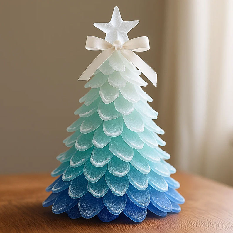 ✨ Sparkling Sea Glass Christmas Tree DIY Kit – Perfect Holiday Gift Idea! 🎄