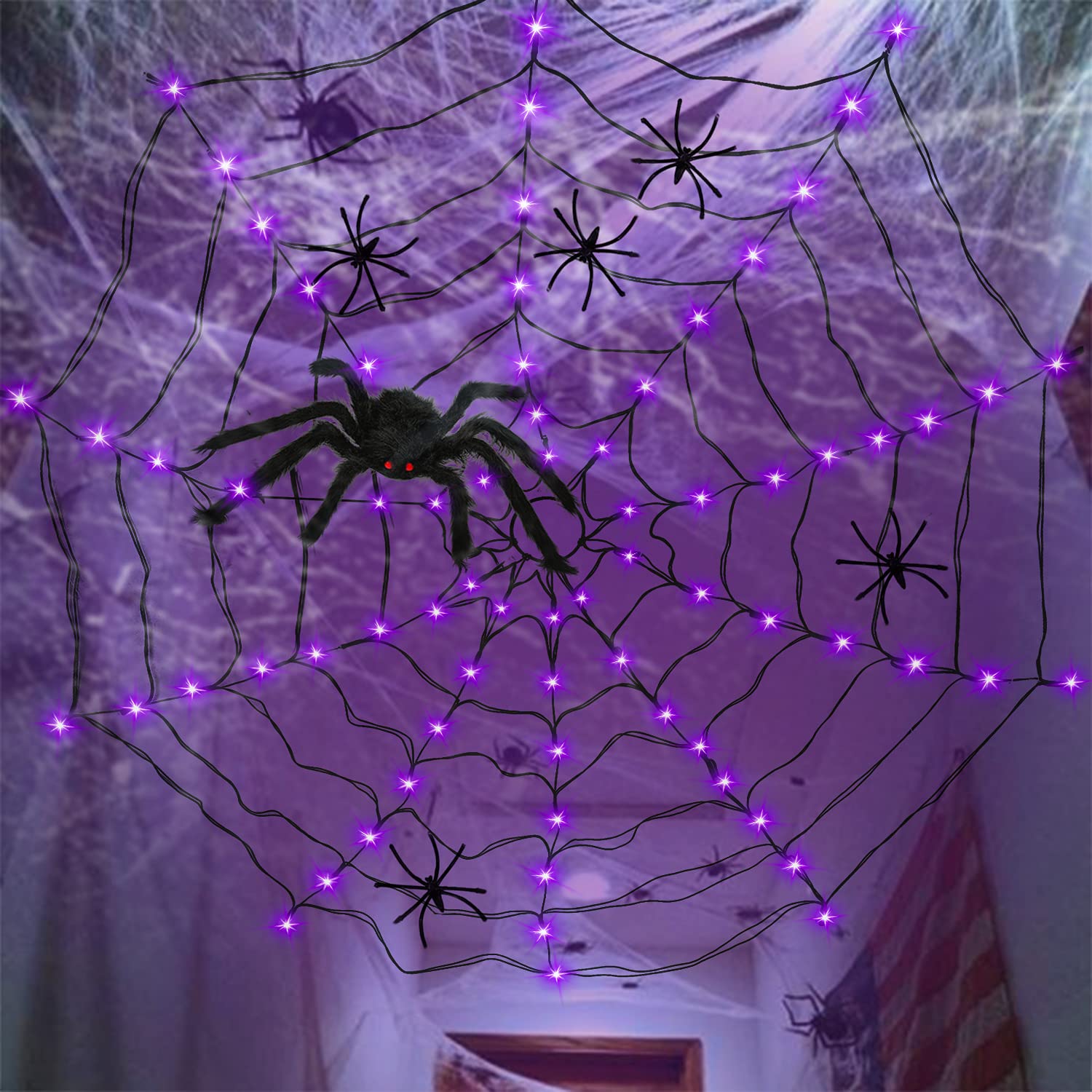 🎃✨ Halloween Spider Web String Lights – Perfect Holiday & Party Gift!