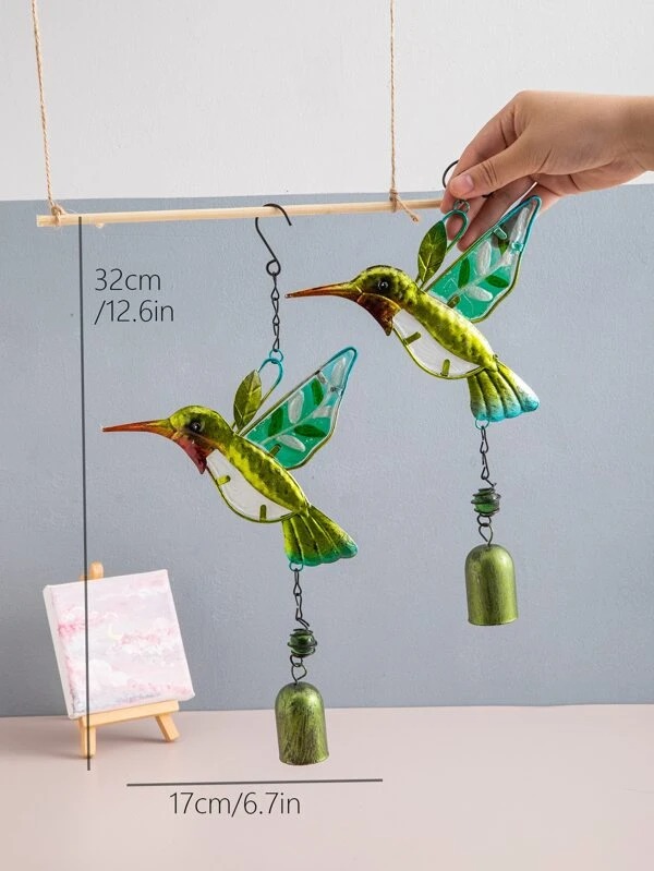 🎁✨ Elegant Metal Hummingbird Wind Chimes - Perfect Holiday & Special Occasion Gift!