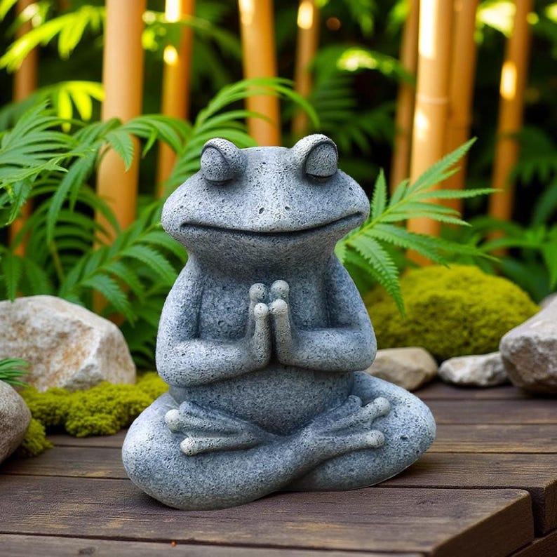 🐸🐶Tranquil Yoga Frog & Dog Statue