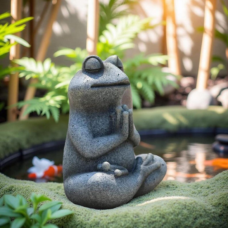 πΈπΆTranquil Yoga Frog & Dog Statue