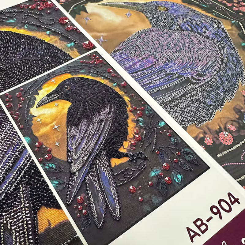 🎁✨ Raven DIY Bead Embroidery Kit – Perfect Gift for Holidays & Special Occasions