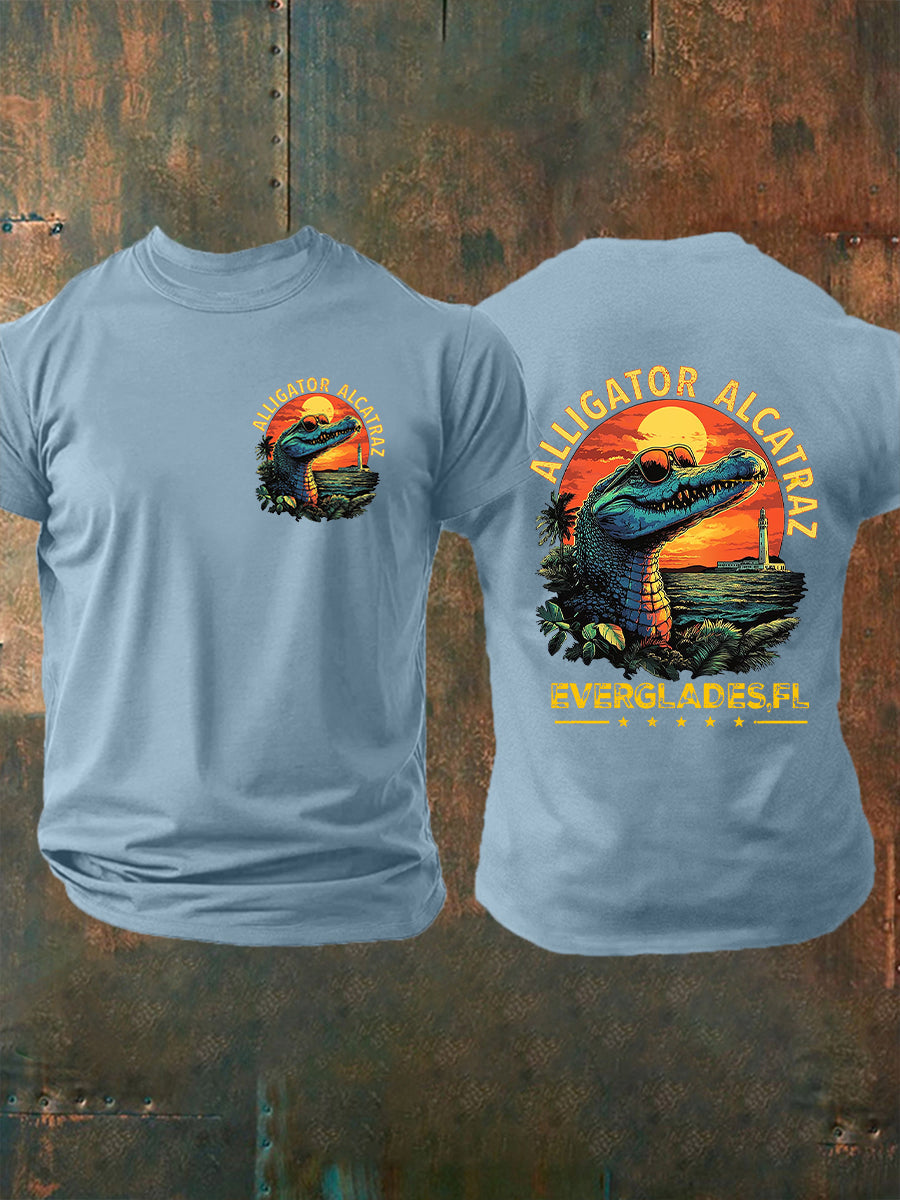 🎁 Men's Retro Alligator Humor Tee - Perfect Gift for Holidays & Special Occasions! 🐊