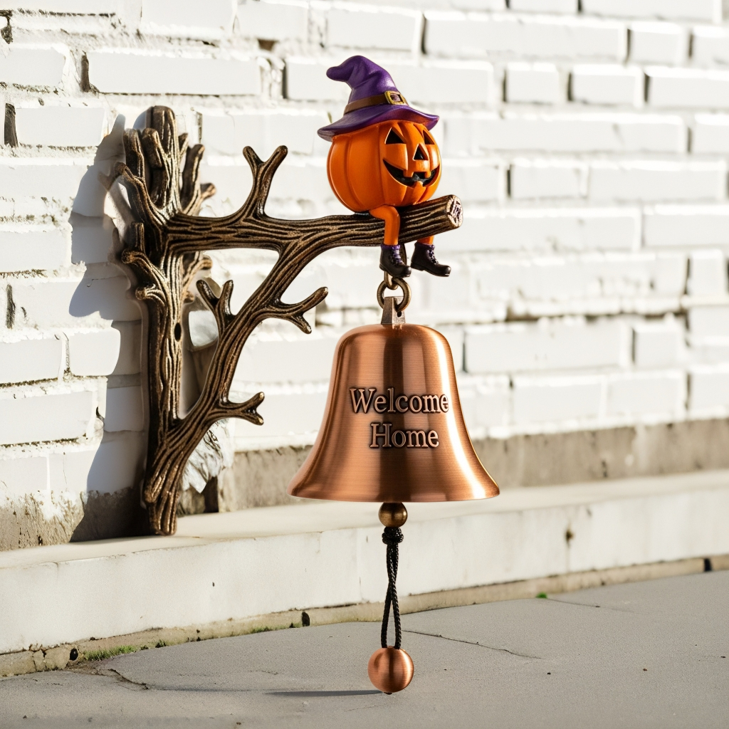 🎃✨ Witchy Pumpkin Welcome Bell – Perfect Halloween & Holiday Gift!