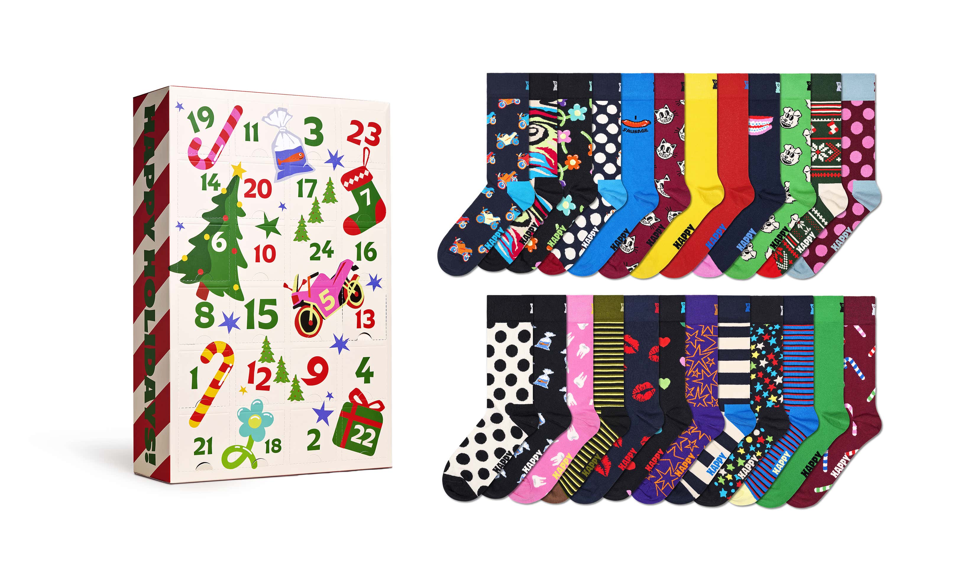 24 Days Socks Advent Calendar Gift Set 🎁🧦 – Perfect Holiday & Special Occasion Present