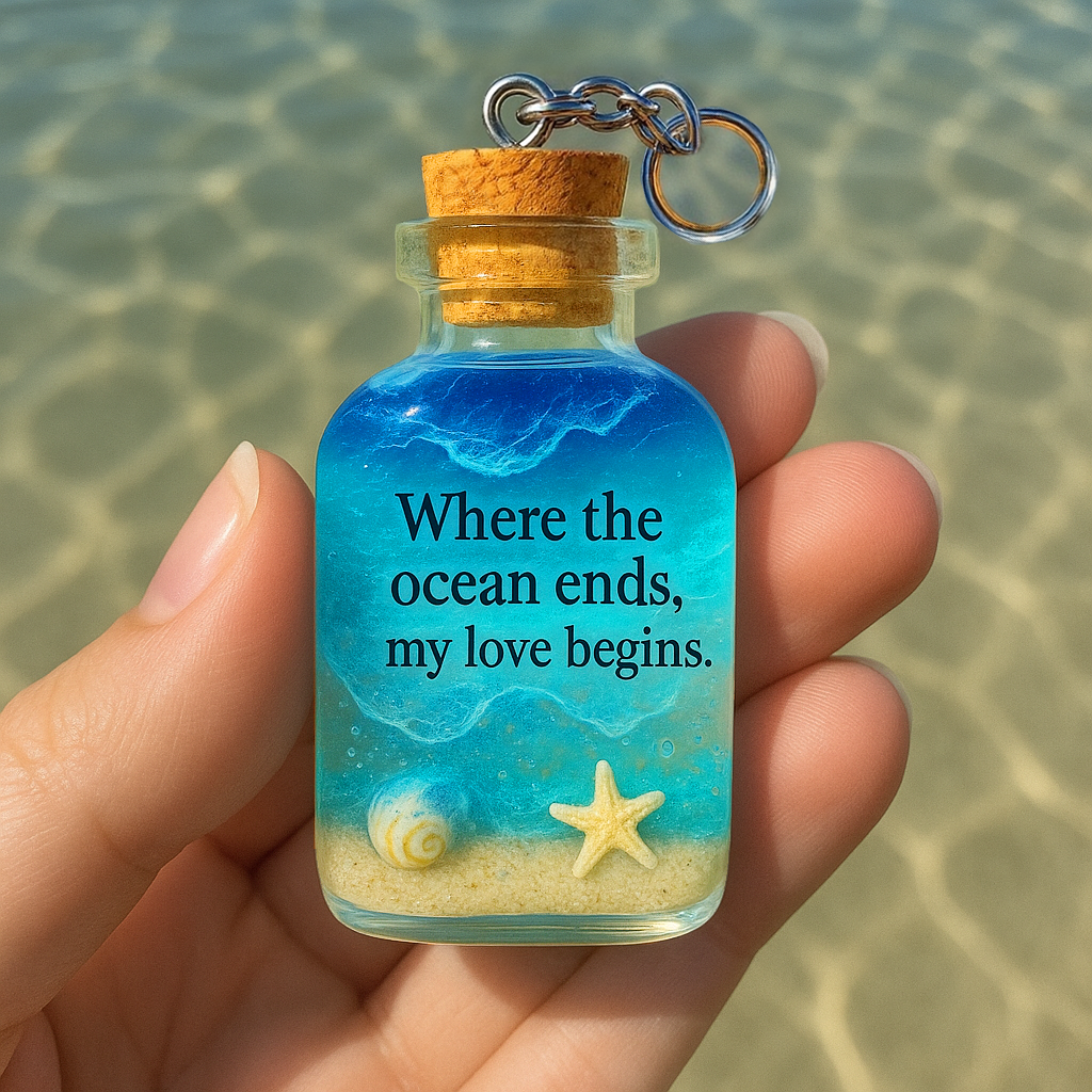 💙🎁 Ocean Message Bottle Keychain - Perfect Holiday & Special Occasion Gift