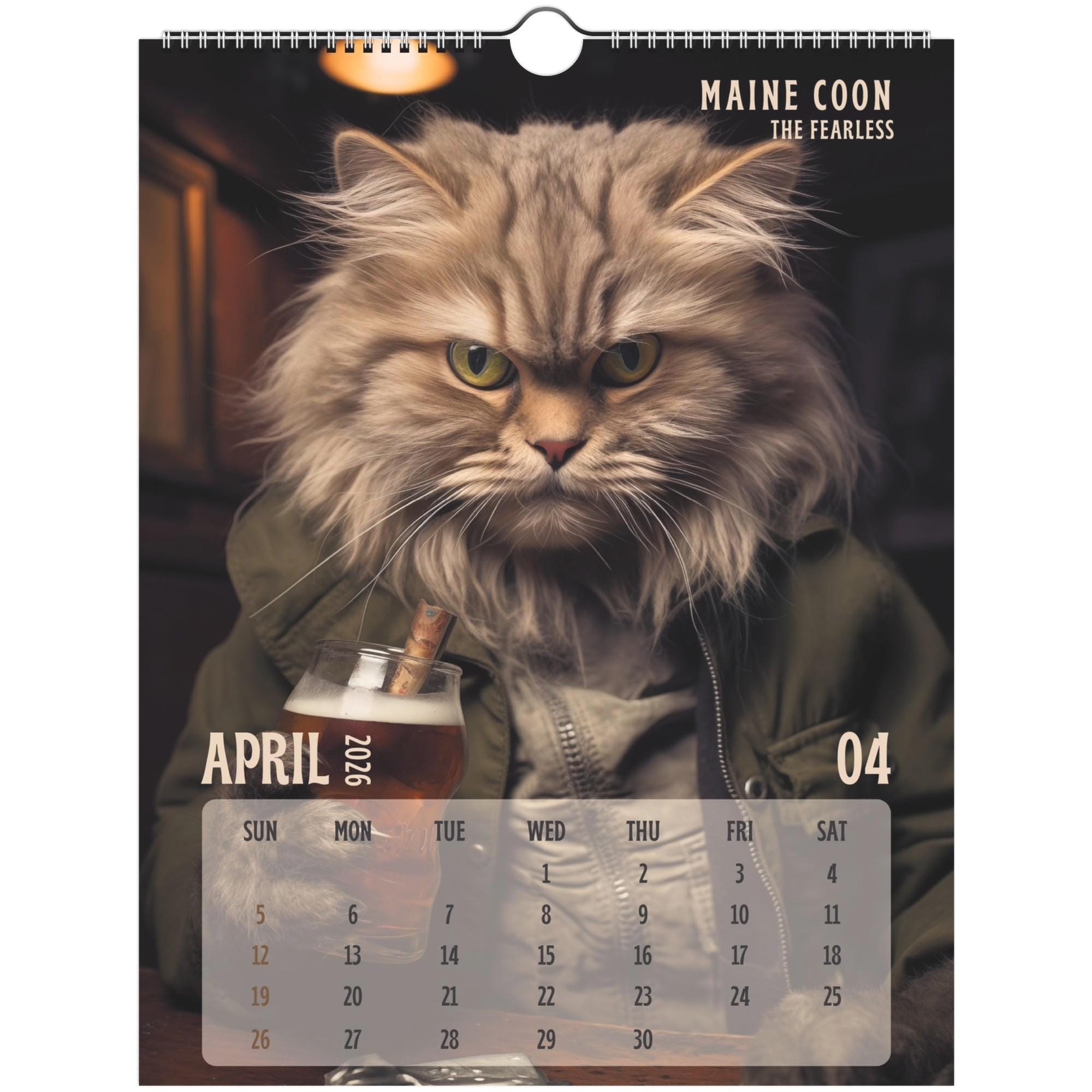 🎁📅 Badass Cats 2026 Wall Calendar - Perfect Gift for Holidays & Special Occasions!