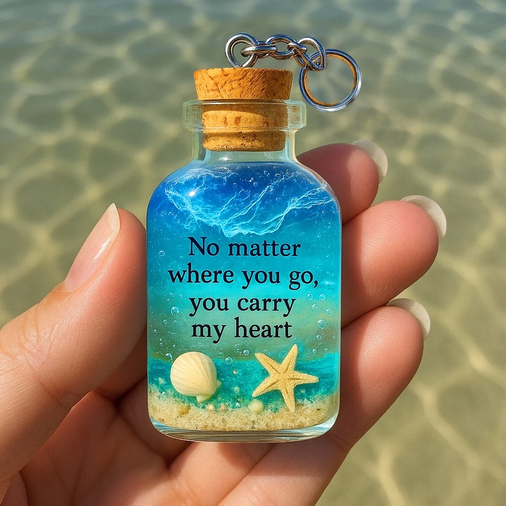 💙🎁 Ocean Message Bottle Keychain - Perfect Holiday & Special Occasion Gift