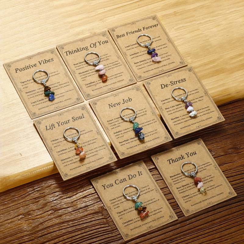 ✨Handmade Natural Stone Keychain – Perfect Gift for Holidays & Special Occasions 🌟🎁