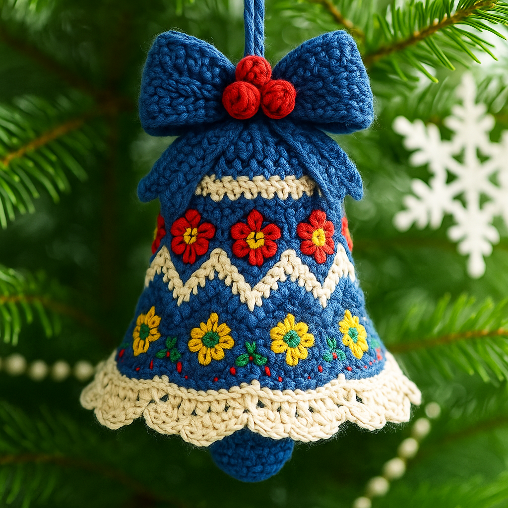 🎄 Handmade Crochet Christmas Bell Ornament – Perfect Holiday Gift! 🎁