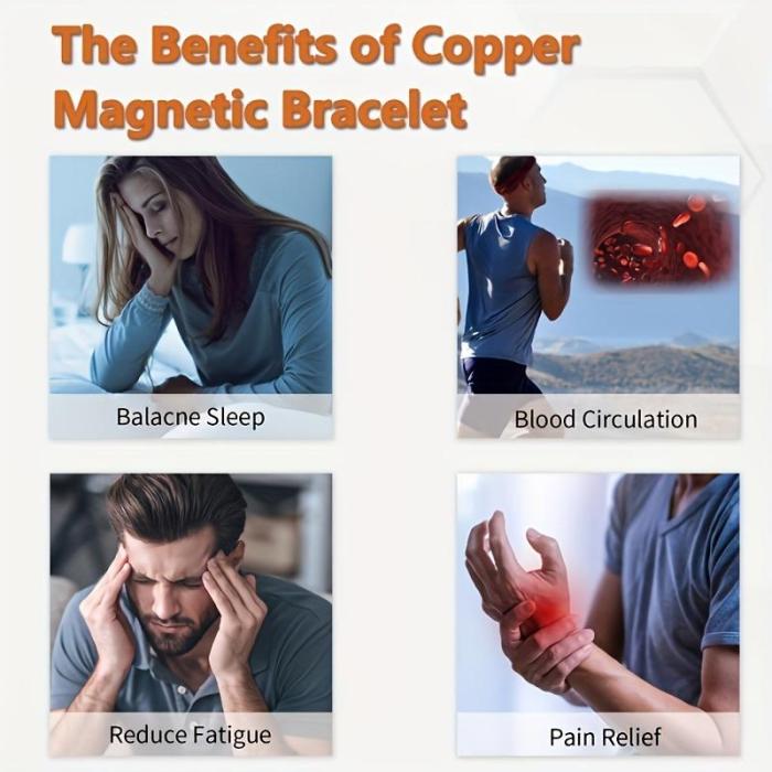 ✨Copper Magnetic Bracelet – Thoughtful Gift to Relieve Fatigue & Boost Wellness for Holidays & Special Occasions💝