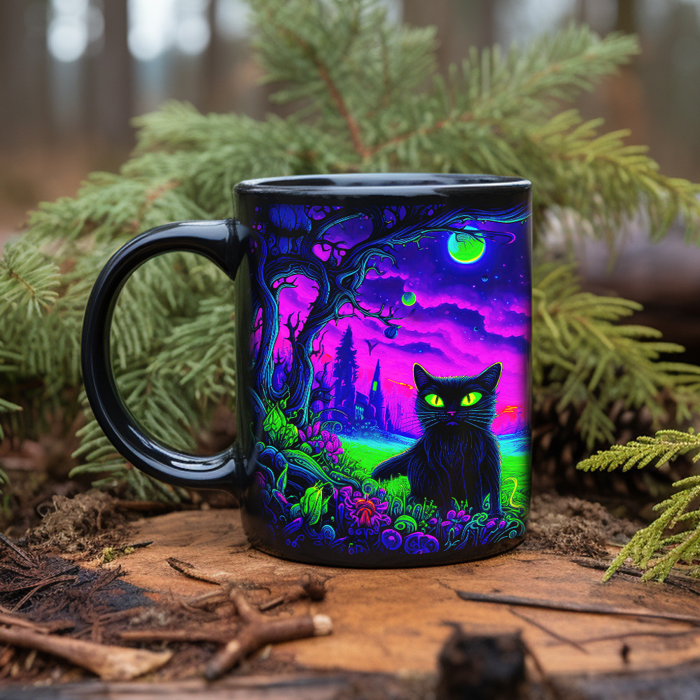🎁✨ Midnight Mystery Black Cat Mug - Perfect Halloween Gift! 🖤🐾