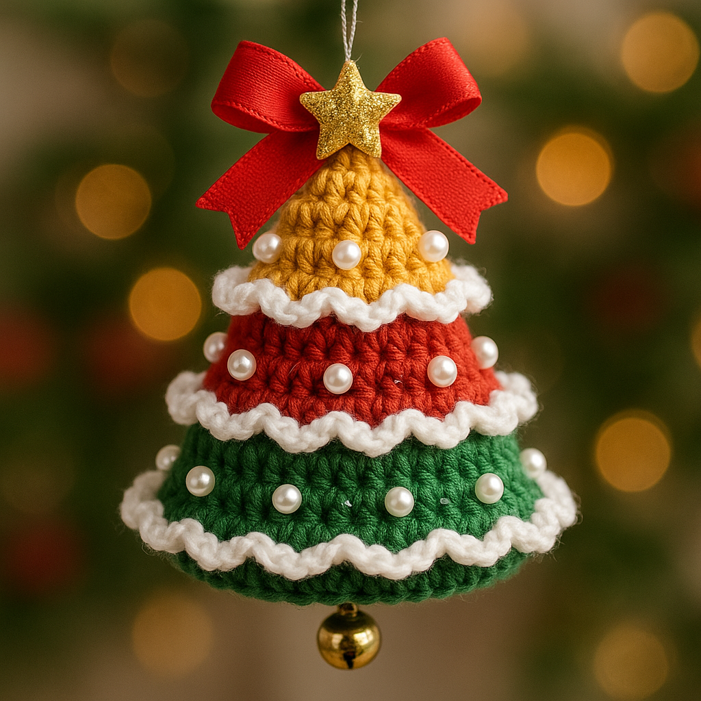 🎄 Handmade Crochet Christmas Bell Ornament – Perfect Holiday Gift! 🎁