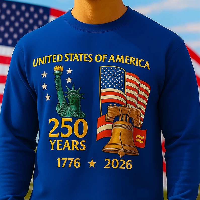 🎁🌟 Patriotic 250th Anniversary Sweatshirt – Perfect Holiday & Special Occasion Gift!