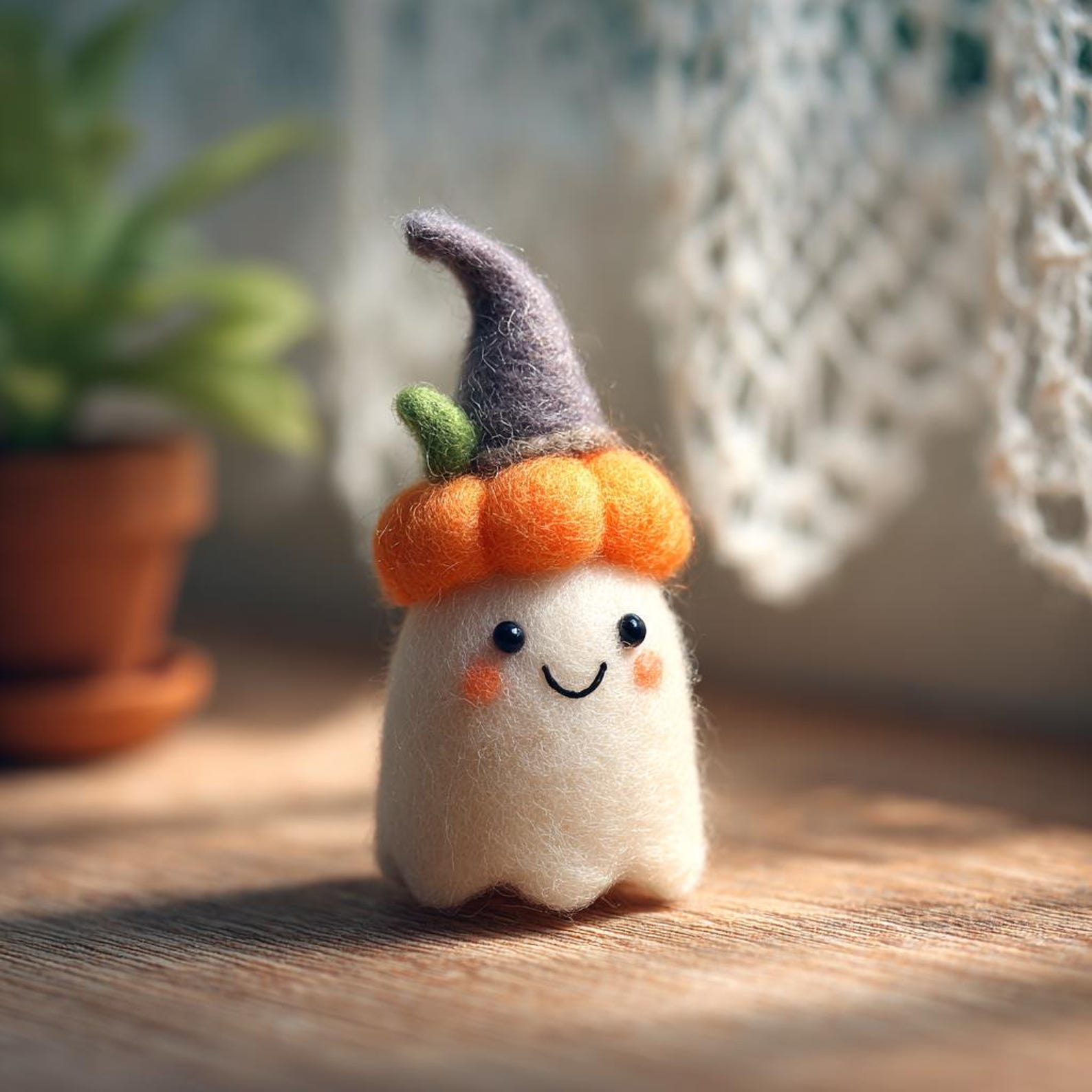 🎁👻 Felted Ghost Witch - Perfect Gift for Halloween & Special Occasions!
