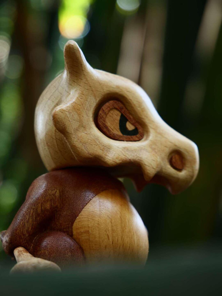 Handcrafted Wooden Cubone Figurine ๐๐ - Perfect Holiday & Special Occasion Gift