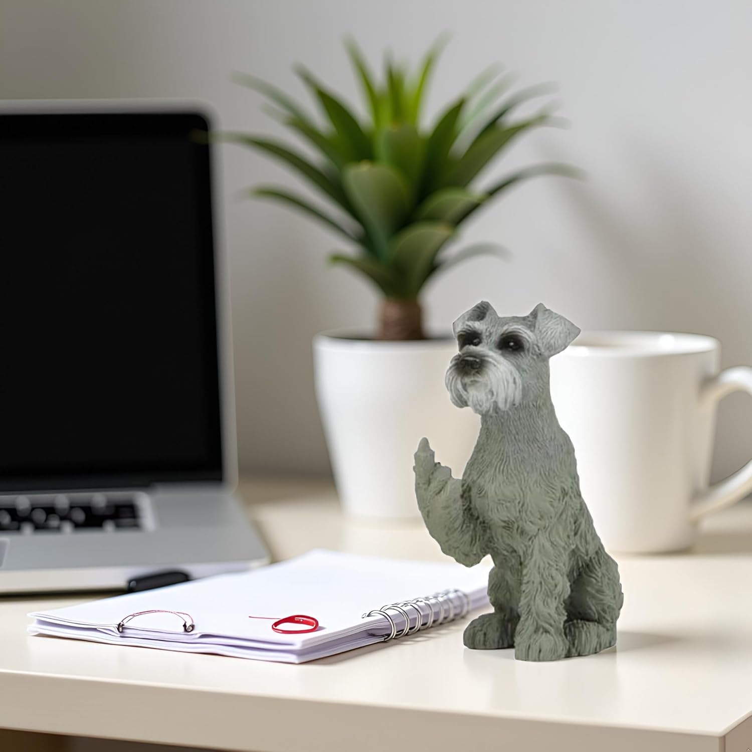 🎁😂 Hilarious Schnauzer Middle Finger Figurine - Perfect Gift for Holidays & Special Occasions!