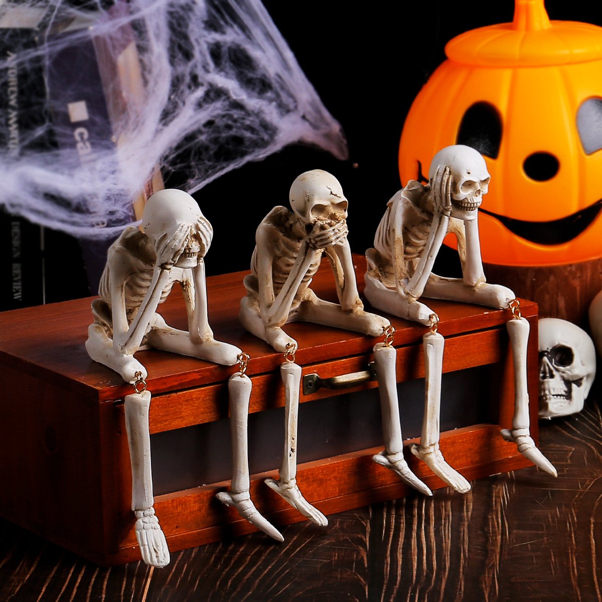 🎁✨ Spooky Halloween Fireplace Skull Set – Perfect Holiday Gift & Decor!