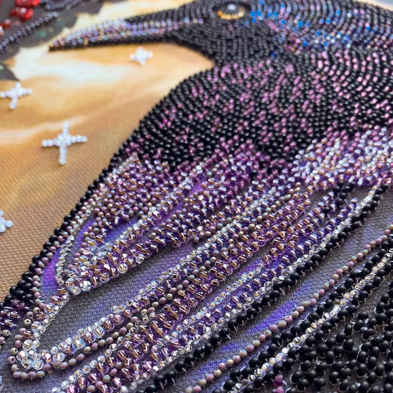 🎁✨ Raven DIY Bead Embroidery Kit – Perfect Gift for Holidays & Special Occasions