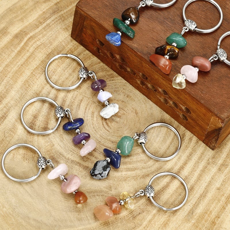 ✨Handmade Natural Stone Keychain – Perfect Gift for Holidays & Special Occasions 🌟🎁