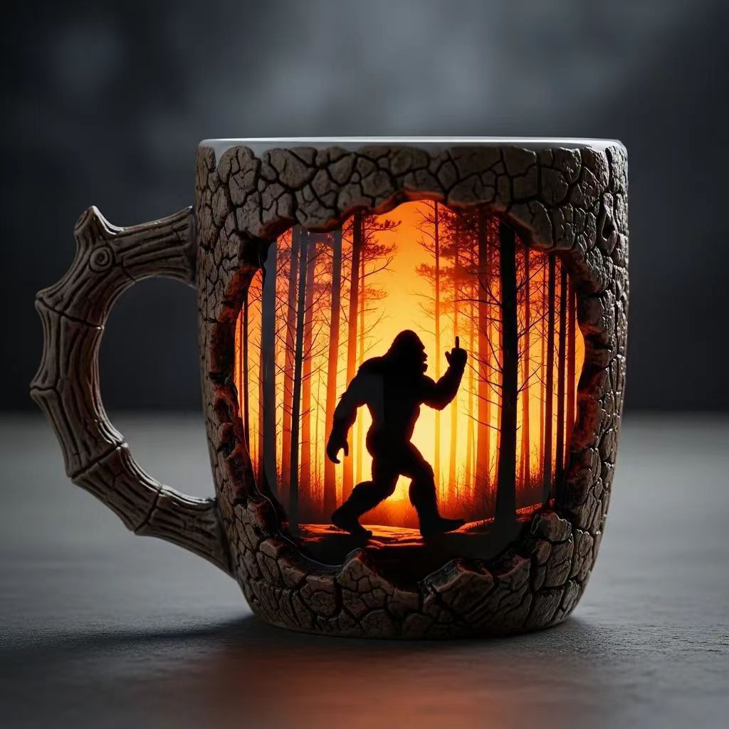 🎁 Bigfoot Forest Fire Mug - Perfect Gift for Holidays & Special Occasions 🌲
