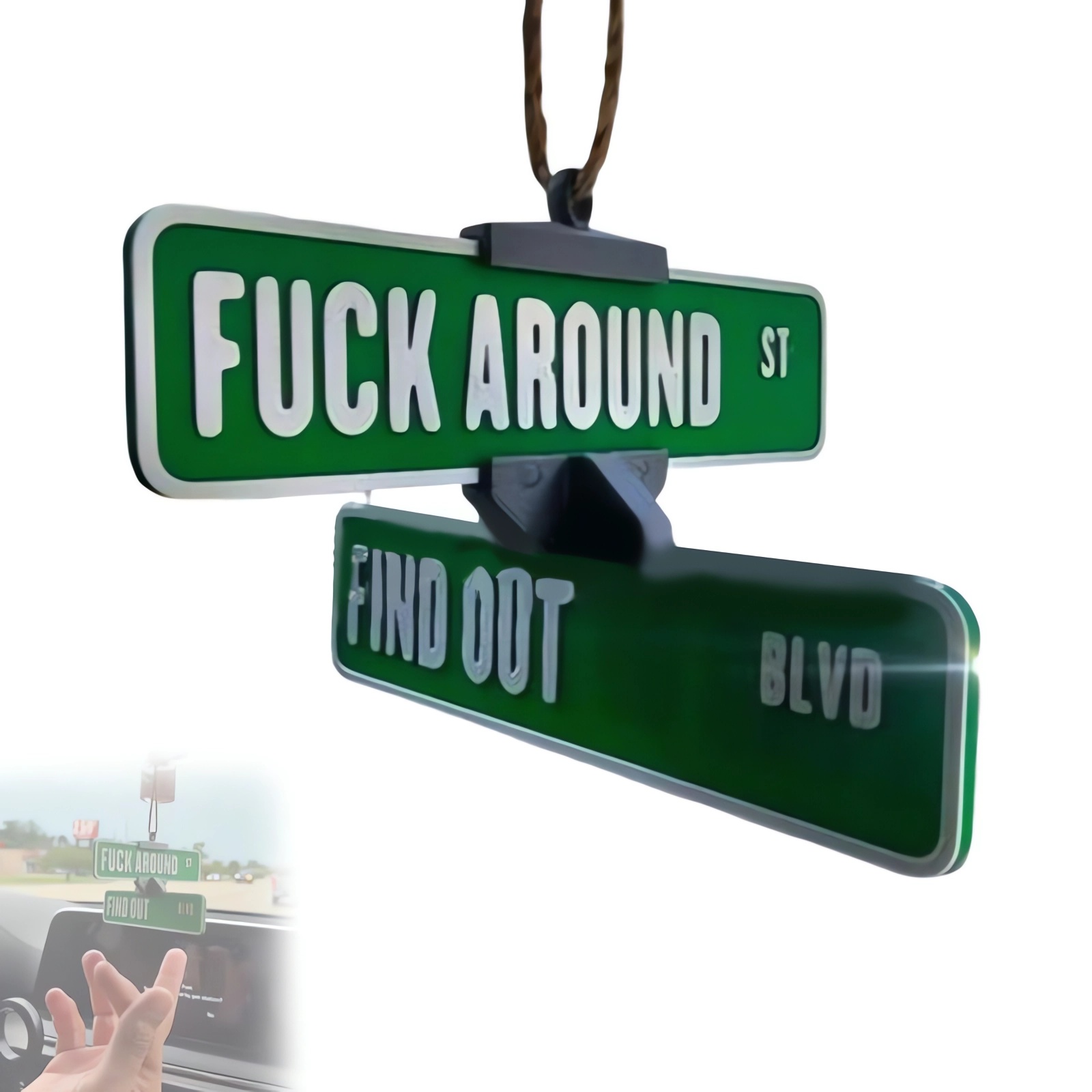 Fuck Around and Find Out Street Sign Hanger 🎁✨ - Perfect Gift for Holidays & Special Occasions