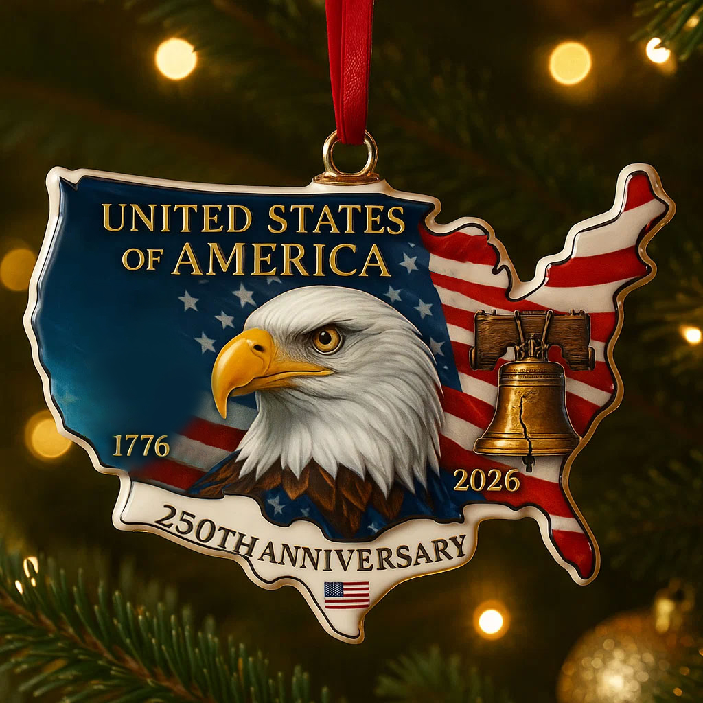 🇺🇸✨ USA 250th Anniversary Commemorative Ornament – Perfect Holiday & Special Occasion Gift!