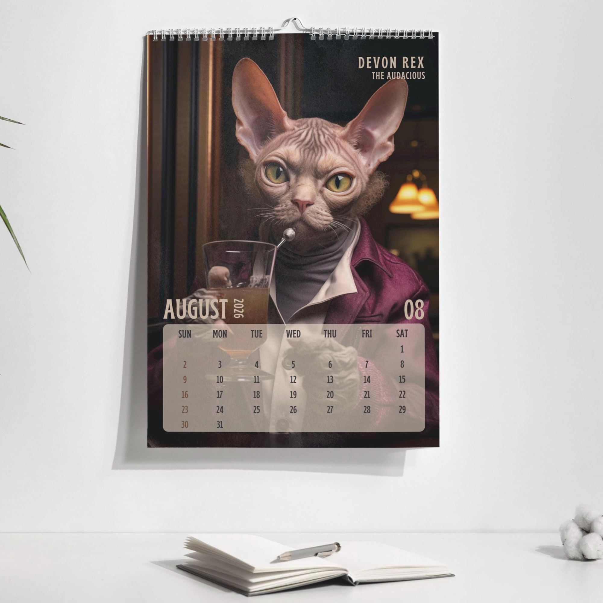 🎁📅 Badass Cats 2026 Wall Calendar - Perfect Gift for Holidays & Special Occasions!