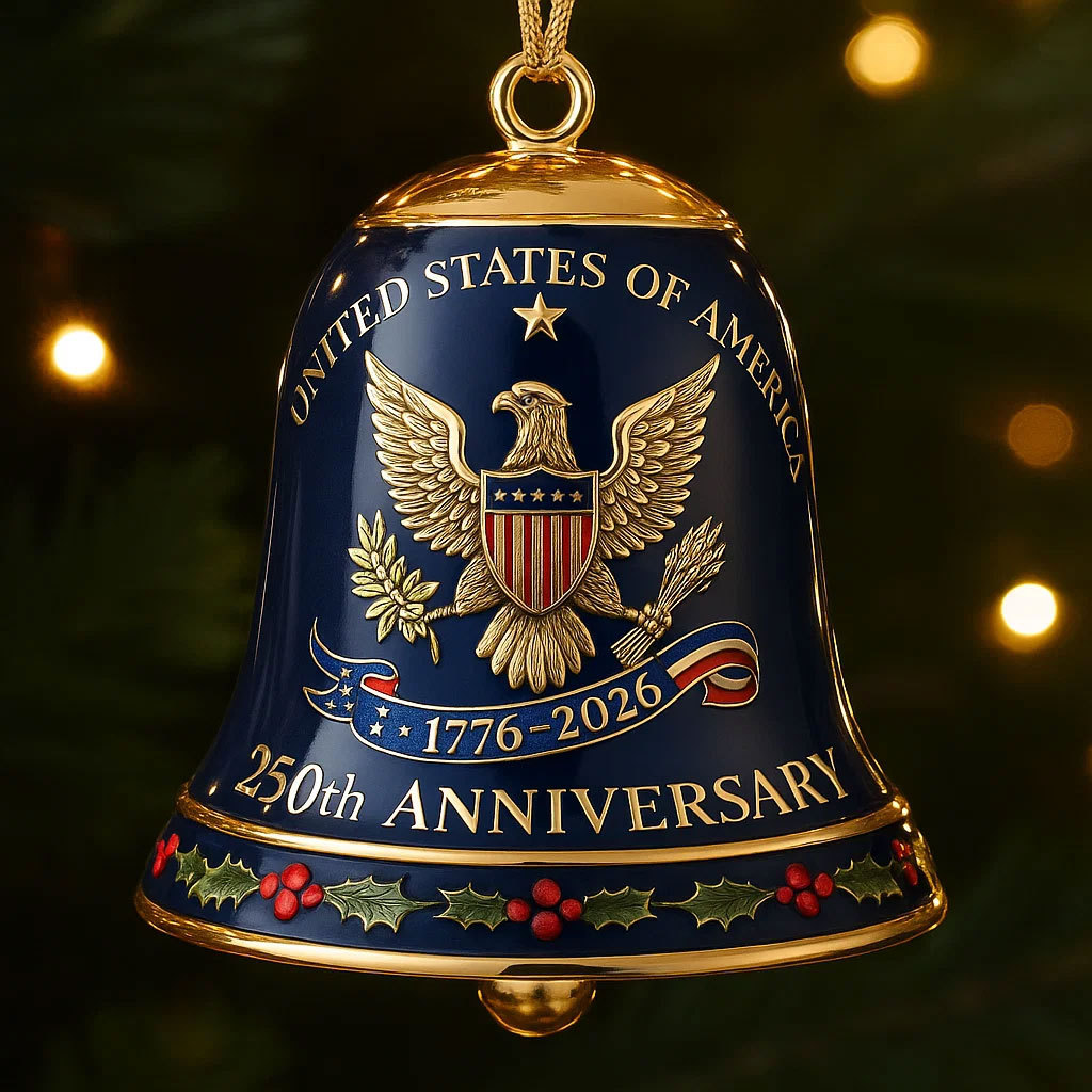 🎁✨ United States 250th Anniversary Bell Ornament – Perfect Holiday & Special Occasion Gift!