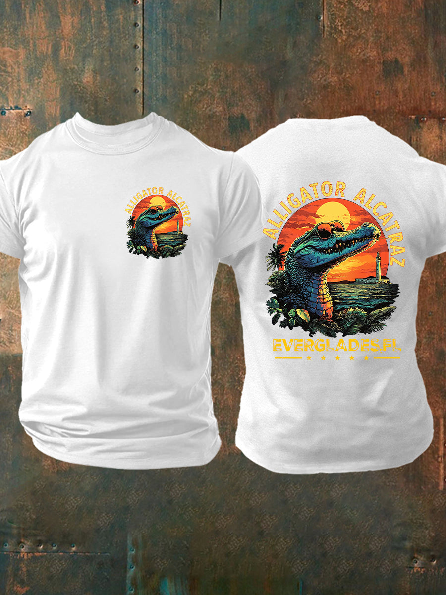 🎁 Men's Retro Alligator Humor Tee - Perfect Gift for Holidays & Special Occasions! 🐊