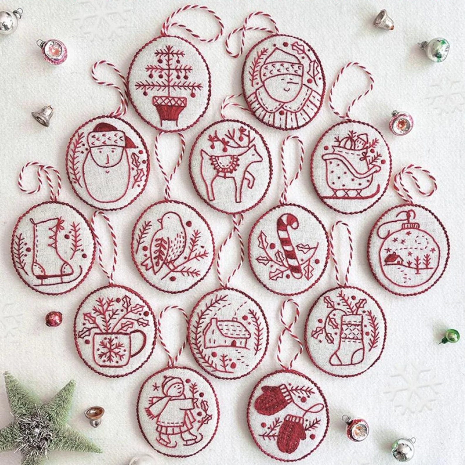 🎁✨Christmas Hand Embroidery Ornaments Kit - Perfect Holiday Gift & Keepsake