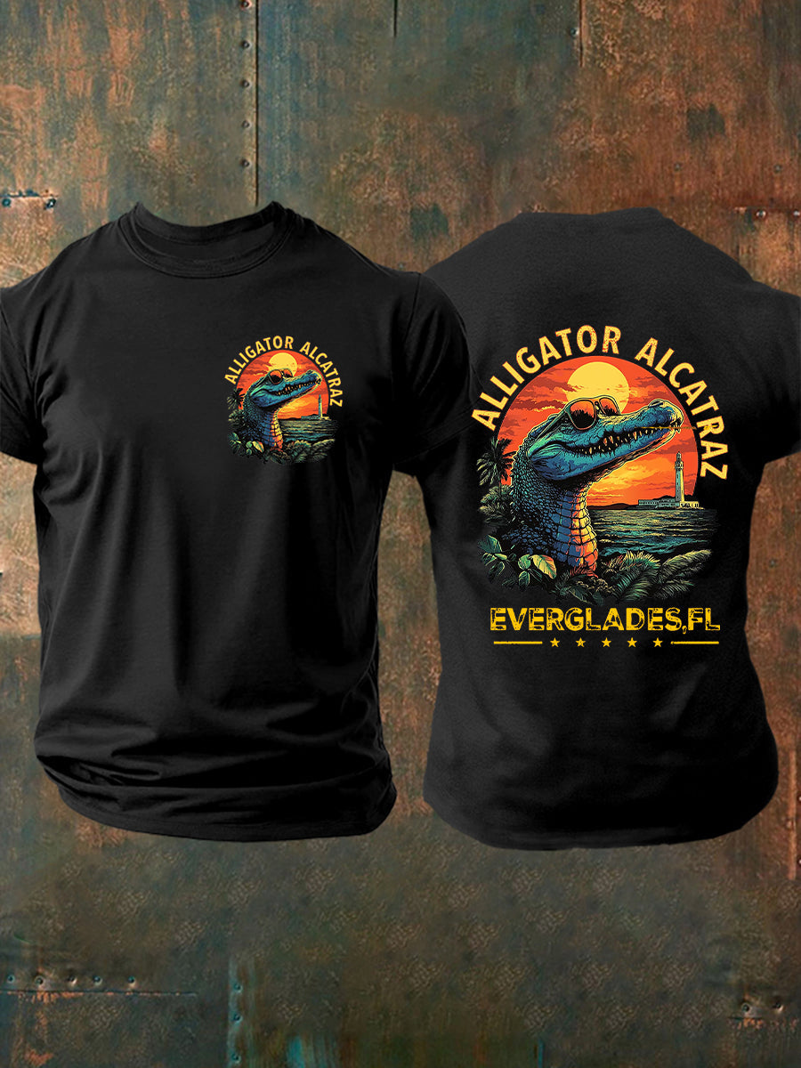 🎁 Men's Retro Alligator Humor Tee - Perfect Gift for Holidays & Special Occasions! 🐊