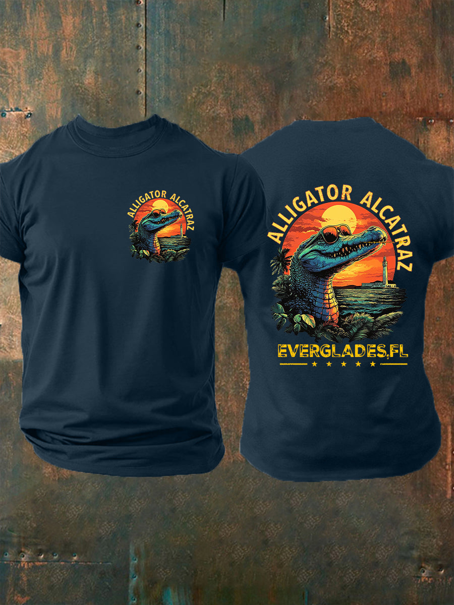 🎁 Men's Retro Alligator Humor Tee - Perfect Gift for Holidays & Special Occasions! 🐊