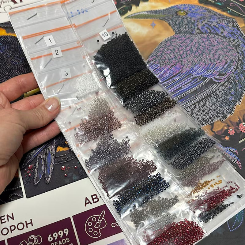 🎁✨ Raven DIY Bead Embroidery Kit – Perfect Gift for Holidays & Special Occasions
