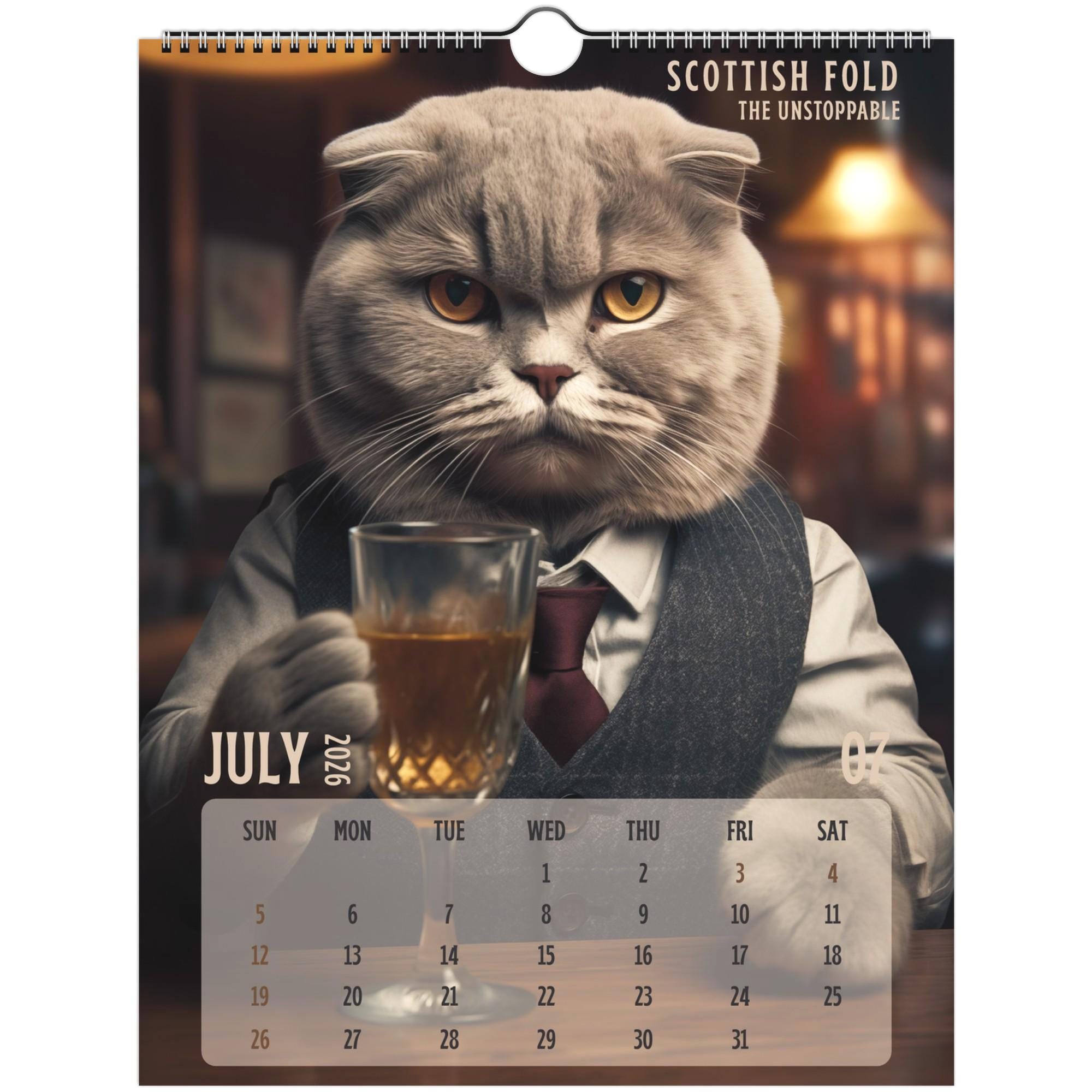 🎁📅 Badass Cats 2026 Wall Calendar - Perfect Gift for Holidays & Special Occasions!