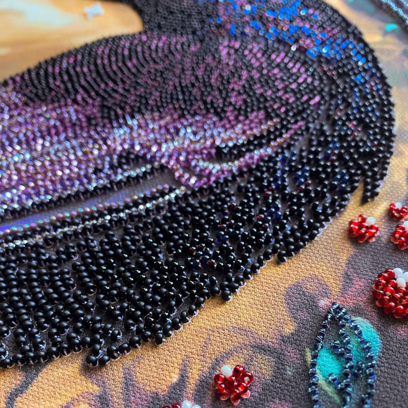 🎁✨ Raven DIY Bead Embroidery Kit – Perfect Gift for Holidays & Special Occasions