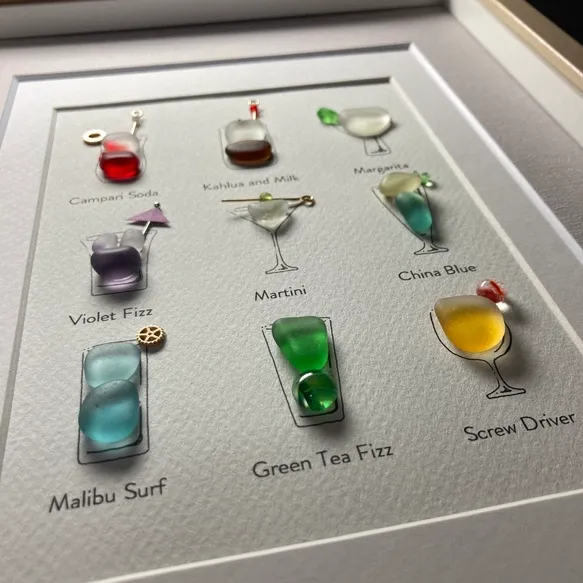 🎁✨ Holiday Cheer—Vibrant Sea Glass Cocktail Art, Perfect Gift for Special Occasions!